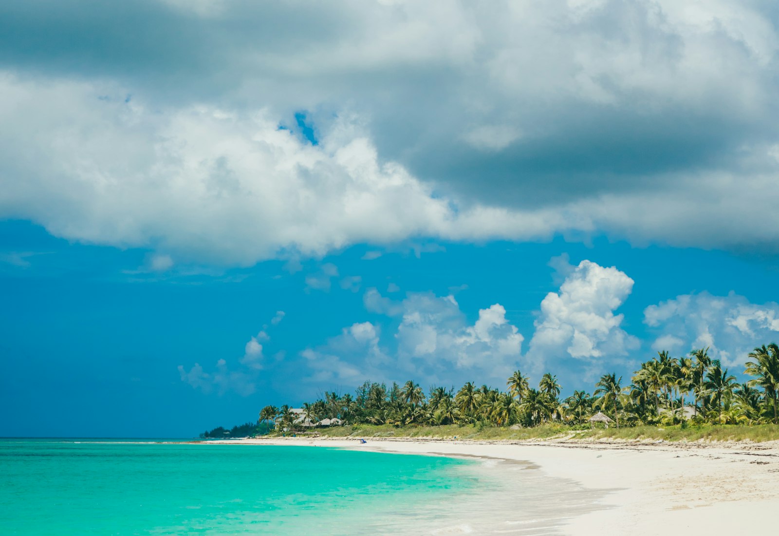 Clear turquoise water over white sand